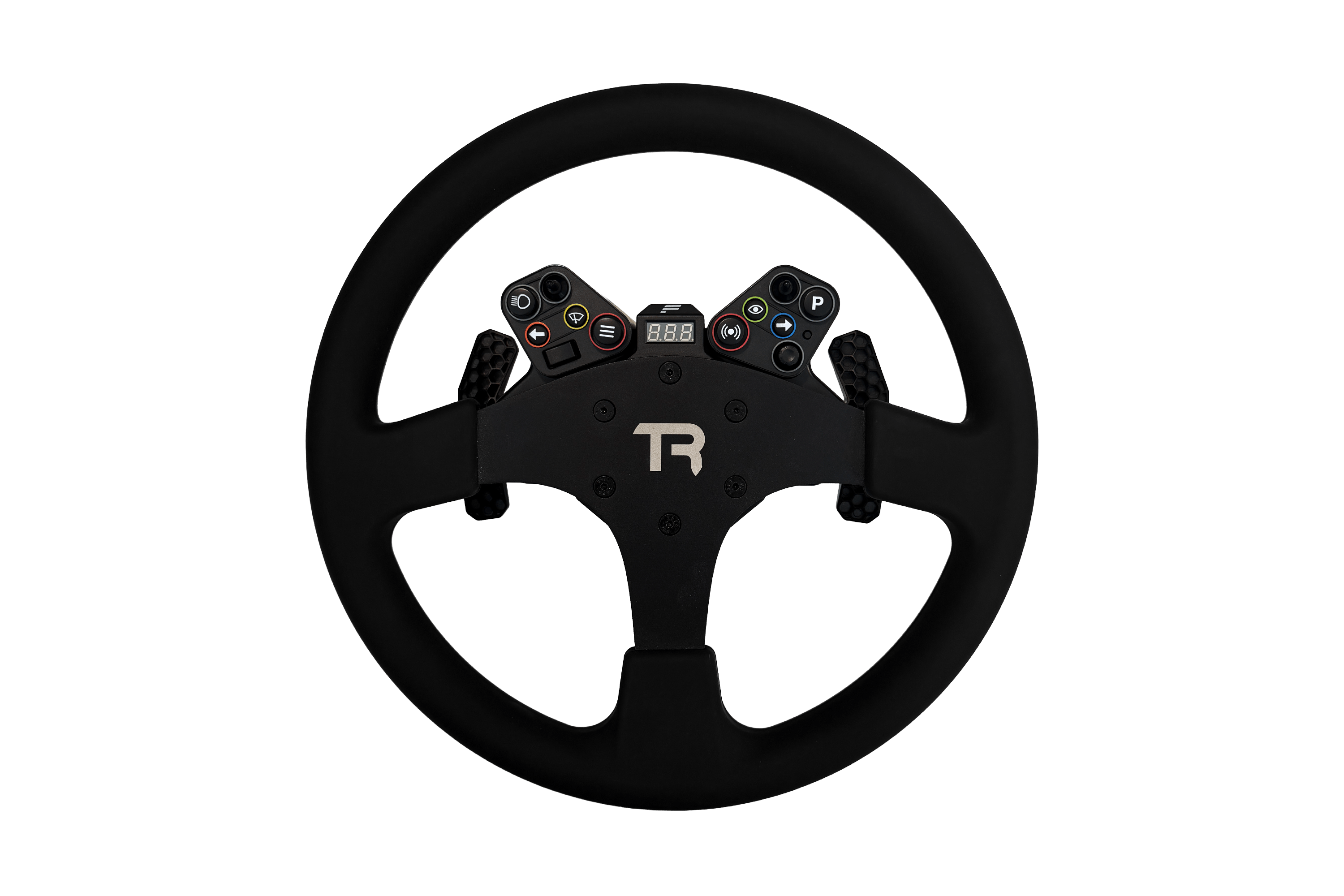 330mm/13" Round Sim Racing Wheel - Aluminium with Durable Silicon Hand Grips