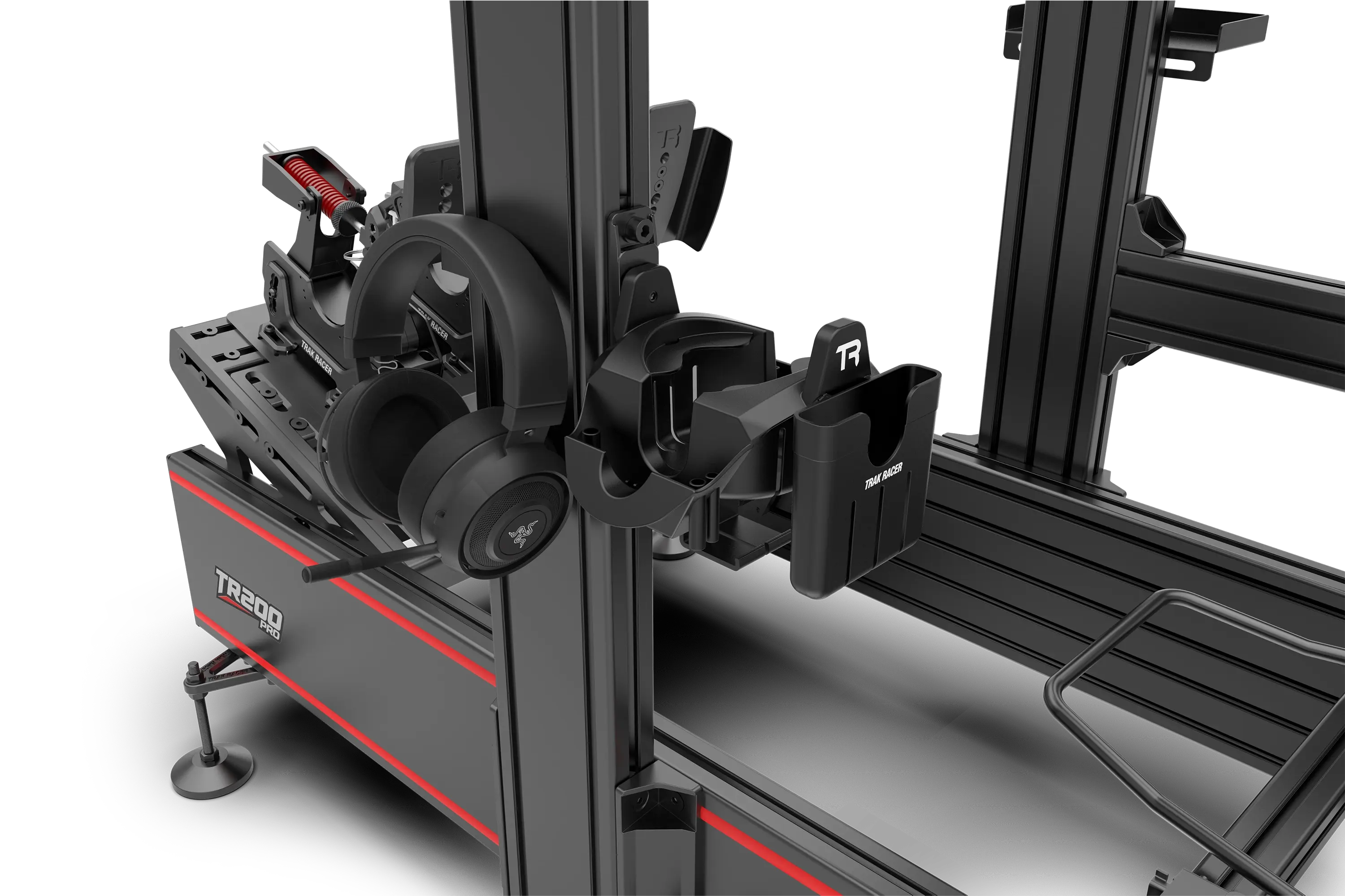 Universal VR Headset, Headphone, Drink, Phone & Tool Holder Mount for Sim Racing and Flight Simulation Cockpits
