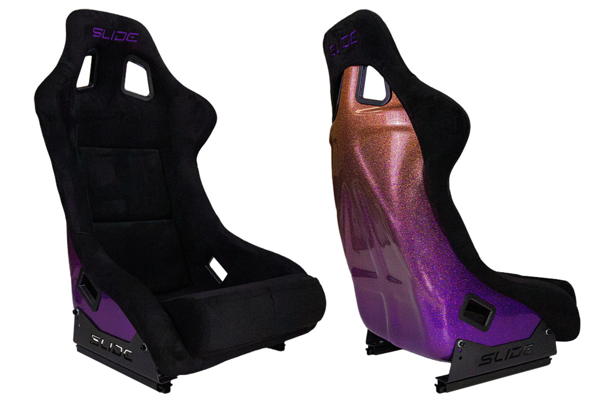 Racing seat SLIDE KS2 Premium Black Velour & Gradient Glitter