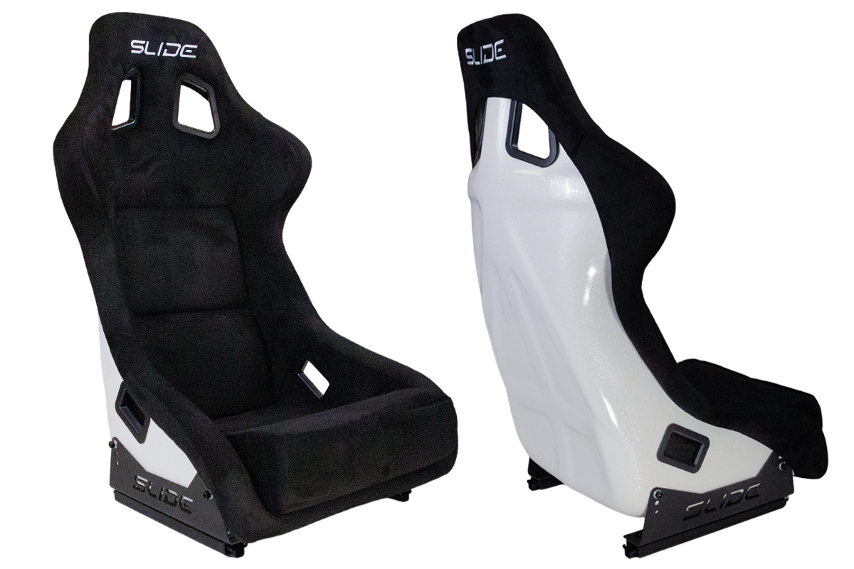 Racing seat SLIDE KS2 Premium Black Velour & White Glitter