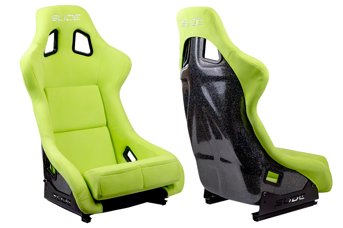 Racing seat SLIDE KS2 Premium Light Green Velour Stellar Grey Glitter