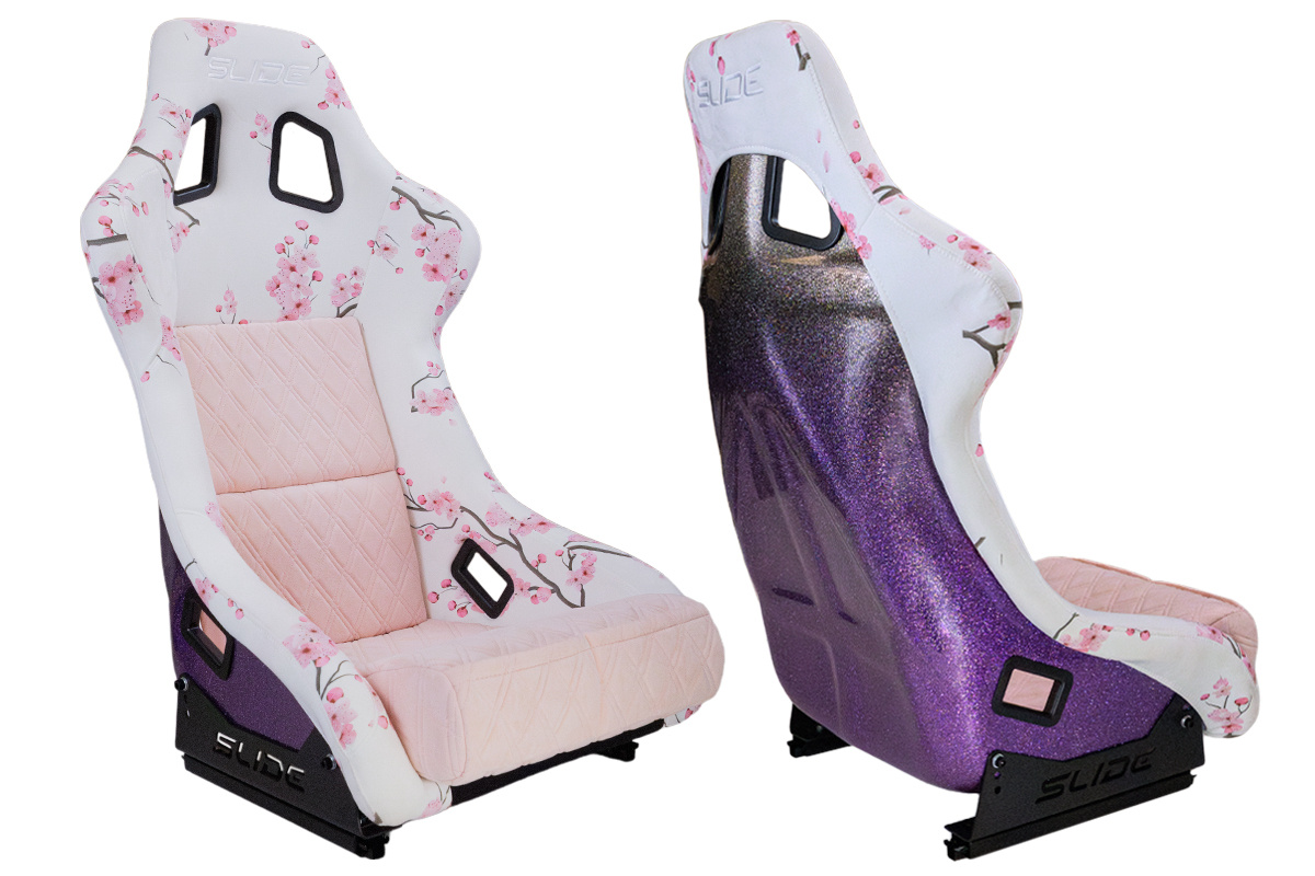 Racing seat SLIDE KS2 Premium Light Pink & Graphic Velour Gradient Glitter