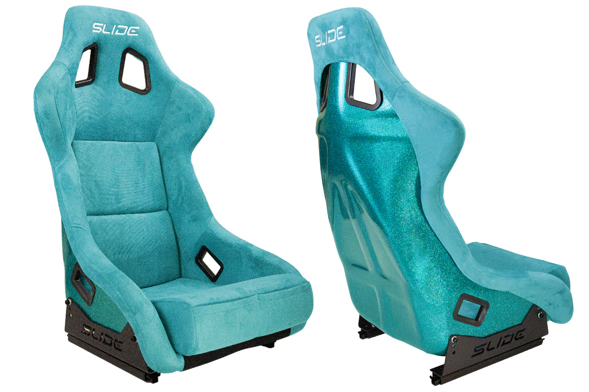 Racing seat SLIDE KS2 Premium Sea-Blue Velour & Sea-Blue Glitter