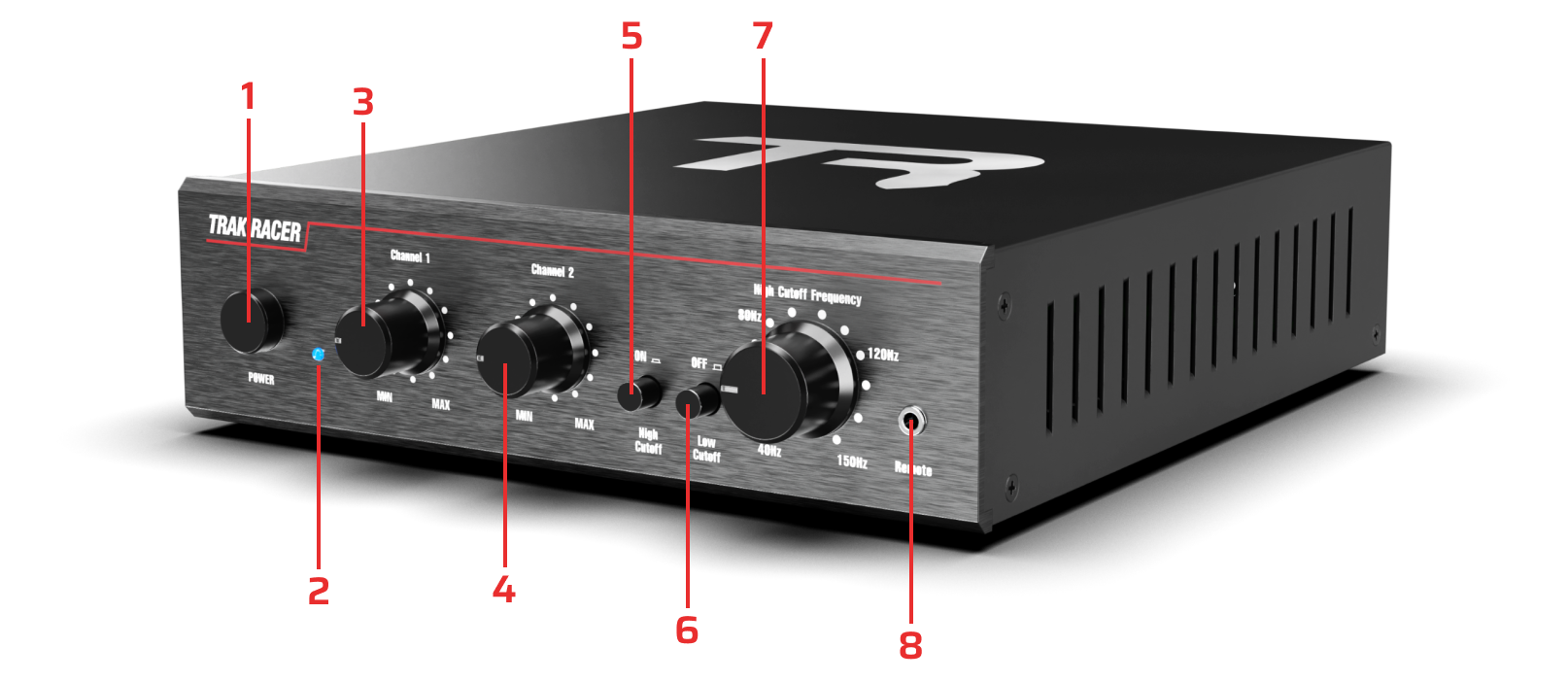 Trak Racer V2 Pro 2CH 200W Low-Frequency Class-D Amplifier and Bass Shaker Kit with Rig Mount