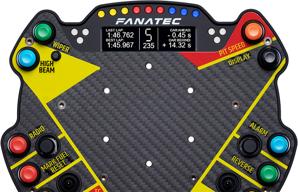 Create a stunning GT3-class steering wheel using the Podium Button Module Endurance