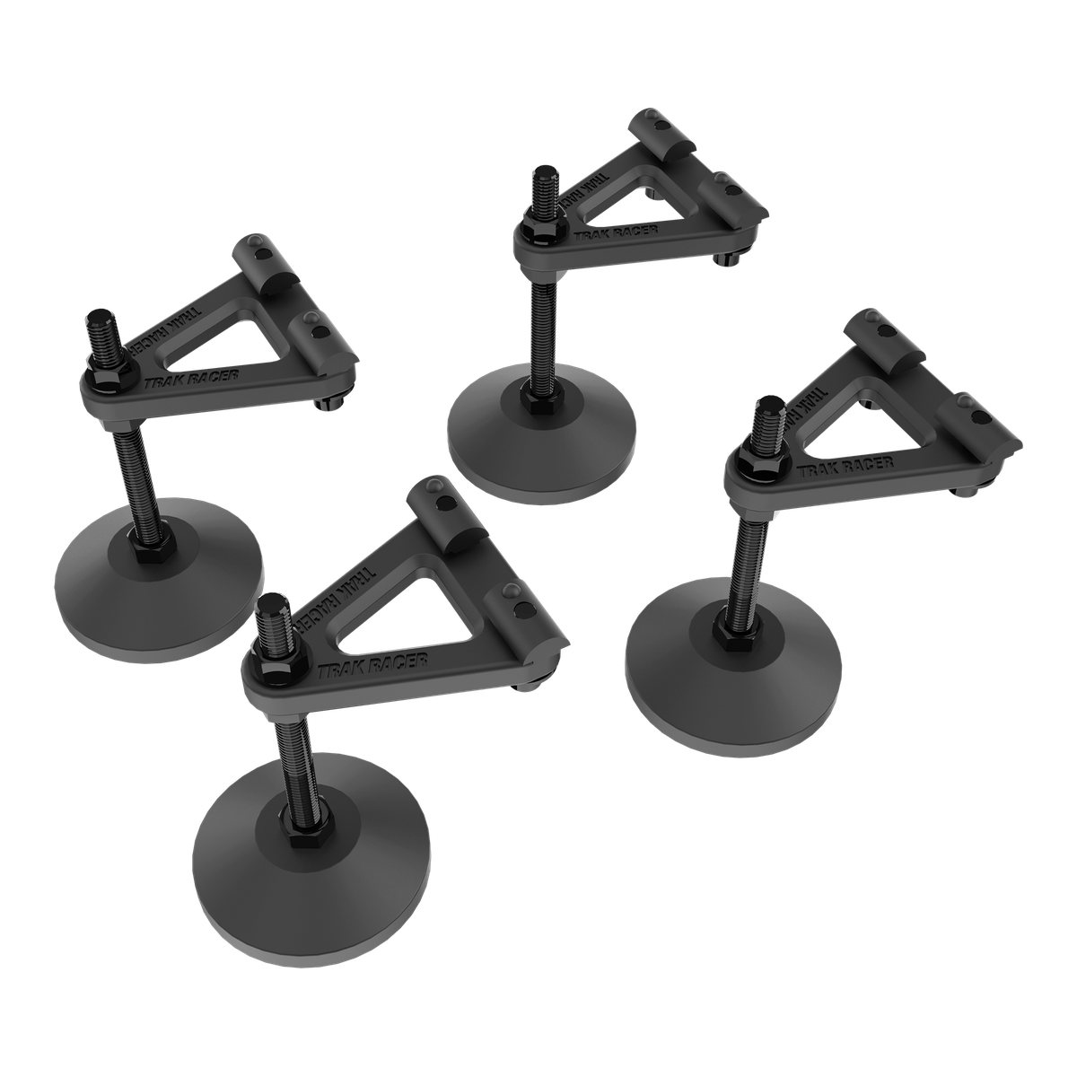 Adjustable Levelling Legs with Rubber Feet & Mounting Plates (Set of 4) for Sim Rig Chassis