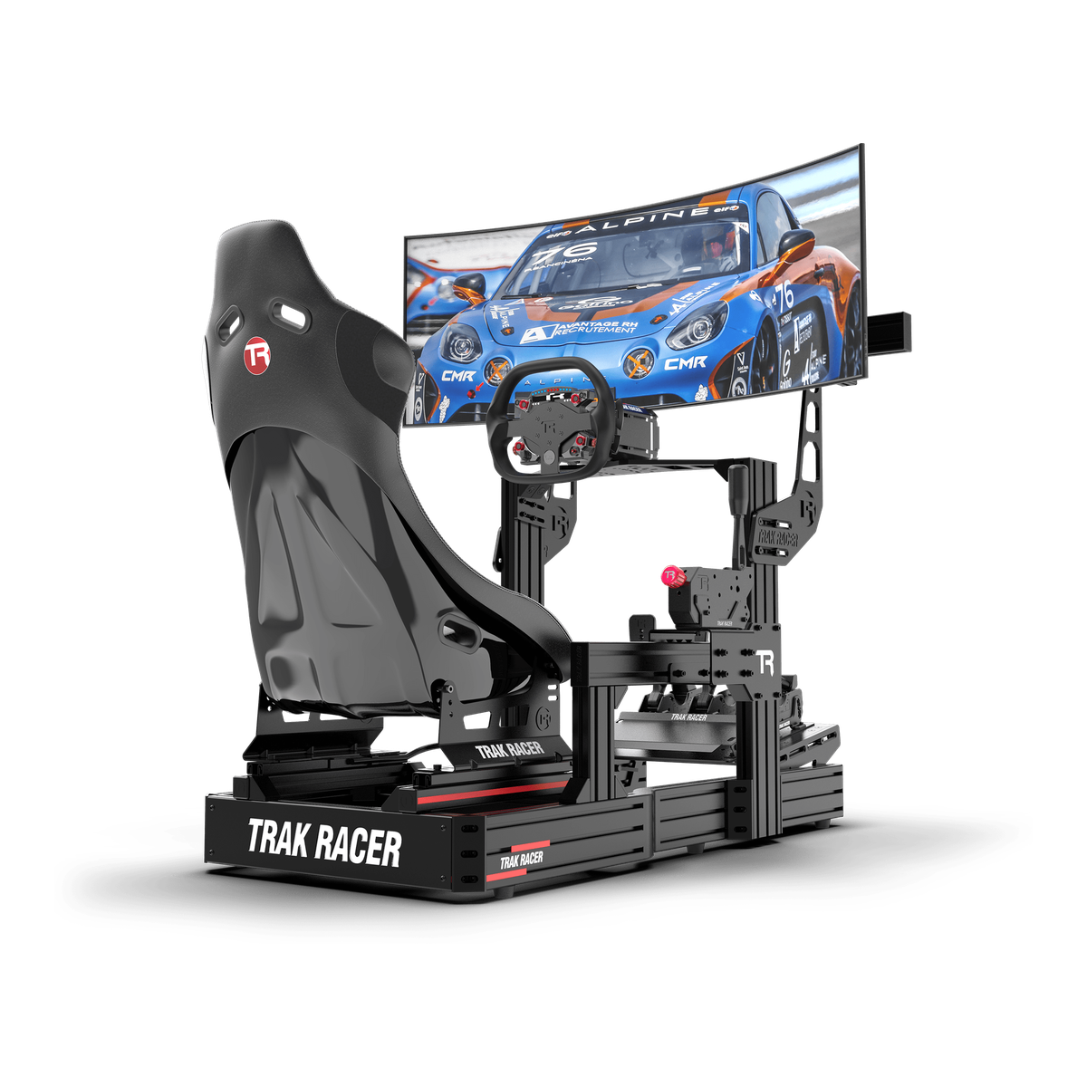 Cockpit-Mounted Single Monitor Stand for Sim Racing & Flight Sim — Supports Displays up to 80"