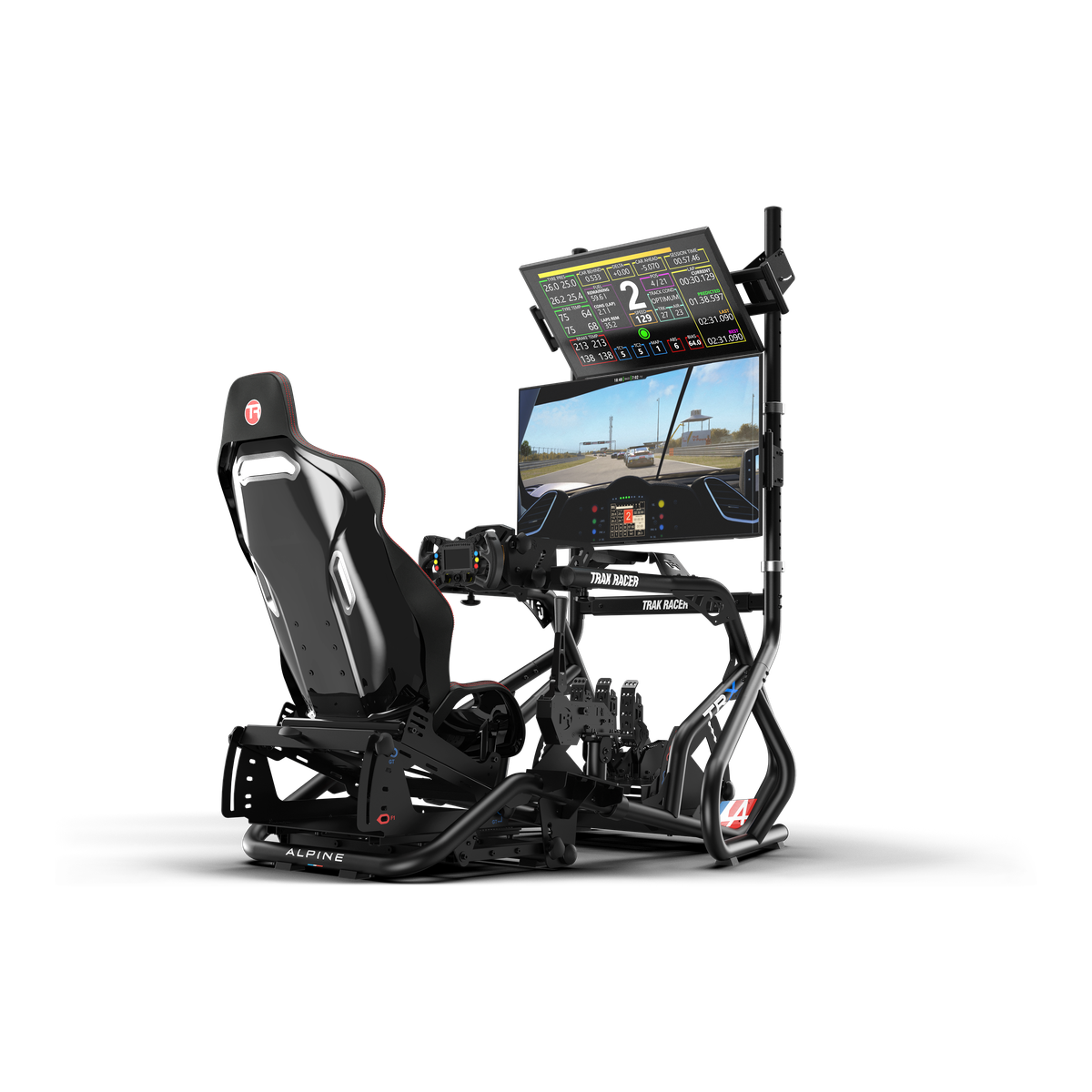 Freestanding Dual (2) Monitor Stand, Upgradeable to Triple – Up to 80" Display for Sim Racing, Flight Simulation & Truck Simulators