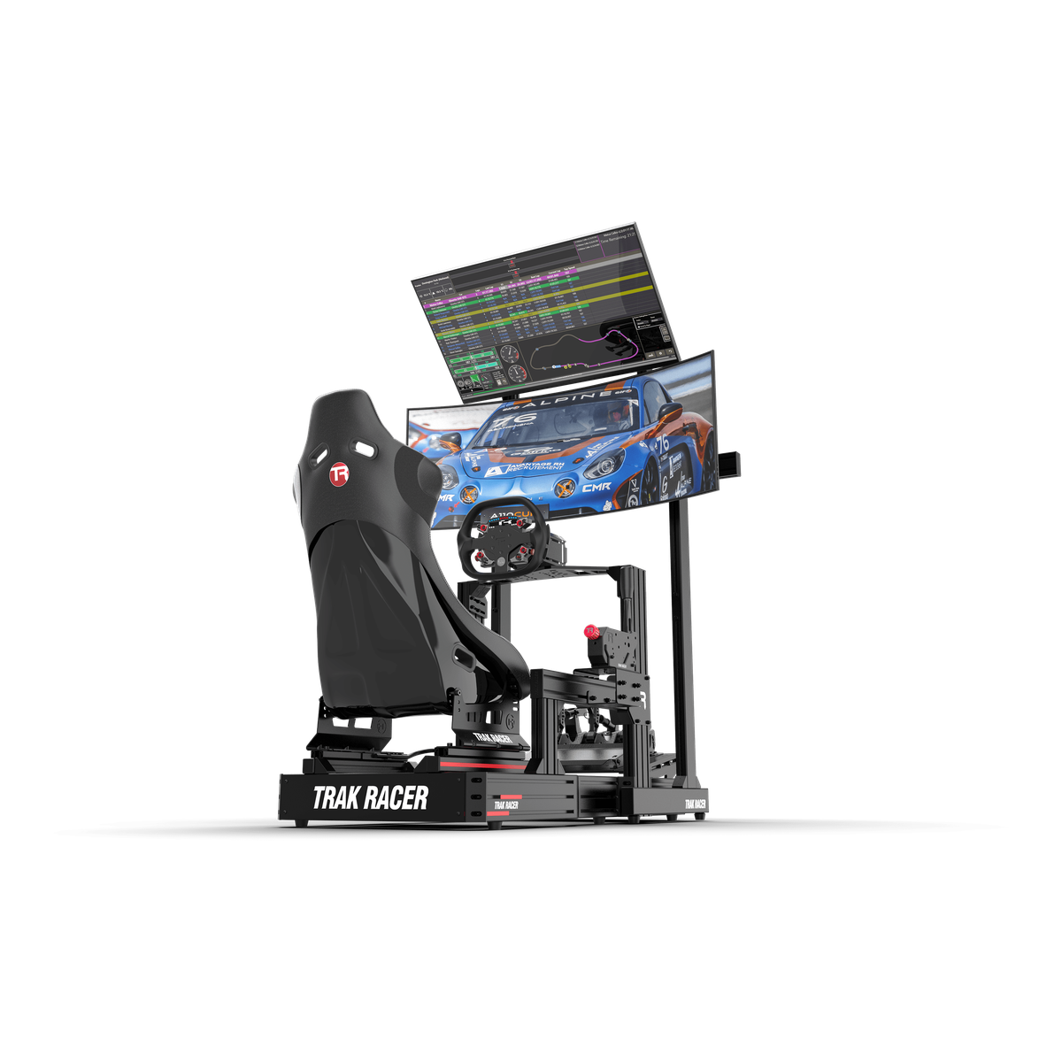 Freestanding Dual (2) Monitor Stand – Up to 80" Display for Sim Racing, Flight Simulation & Truck Simulators
