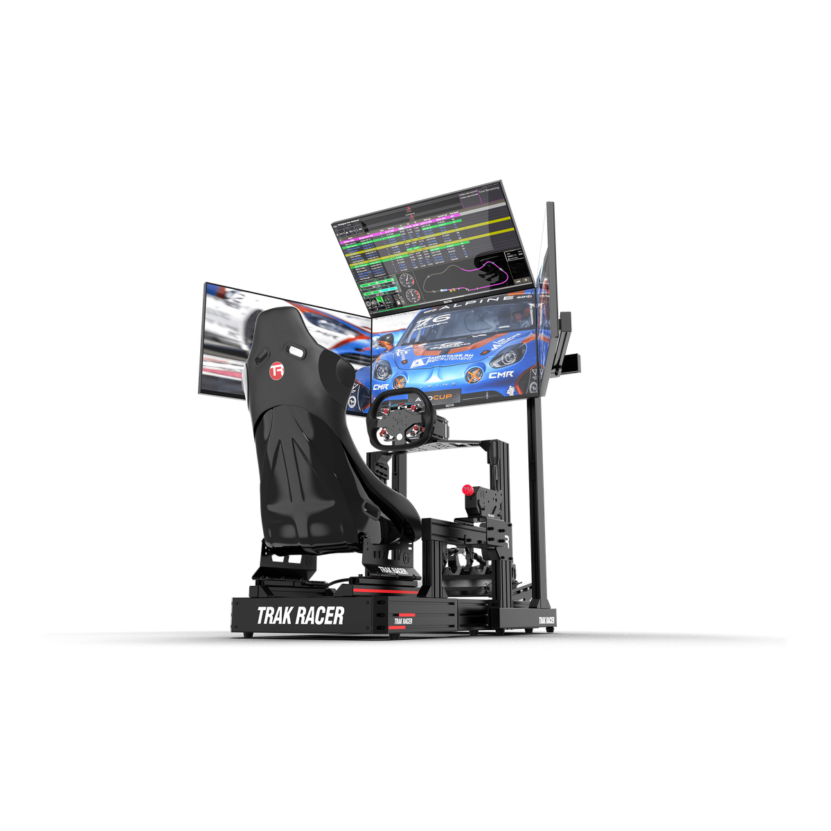 Freestanding Quad (4) Monitor Stand – Up to 45" Displays for Sim Racing, Flight Simulation & Truck Simulators