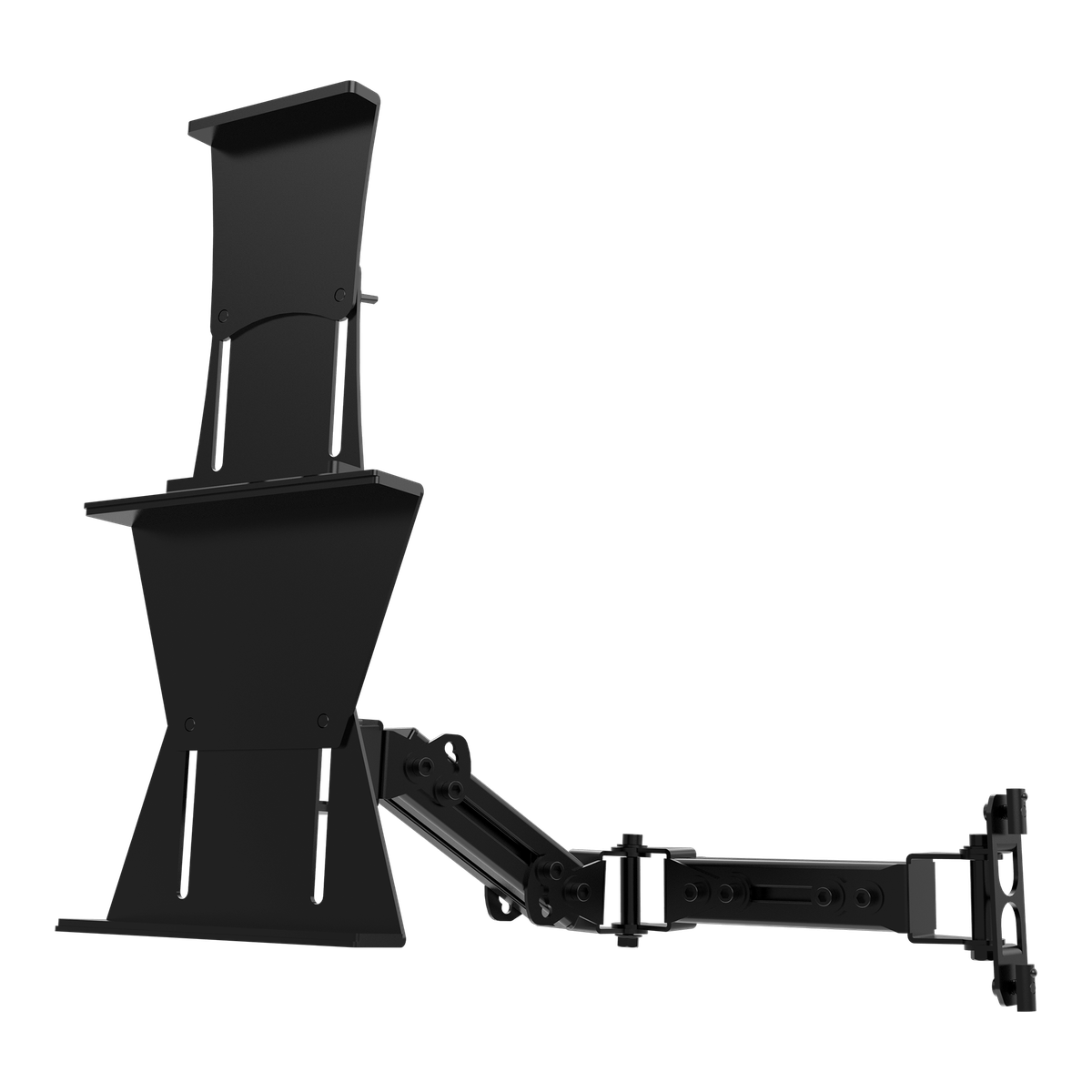 Tablet & Button Box Holder V2 — Universal Swivel Mount for Sim Racing & Flight Sim Rigs