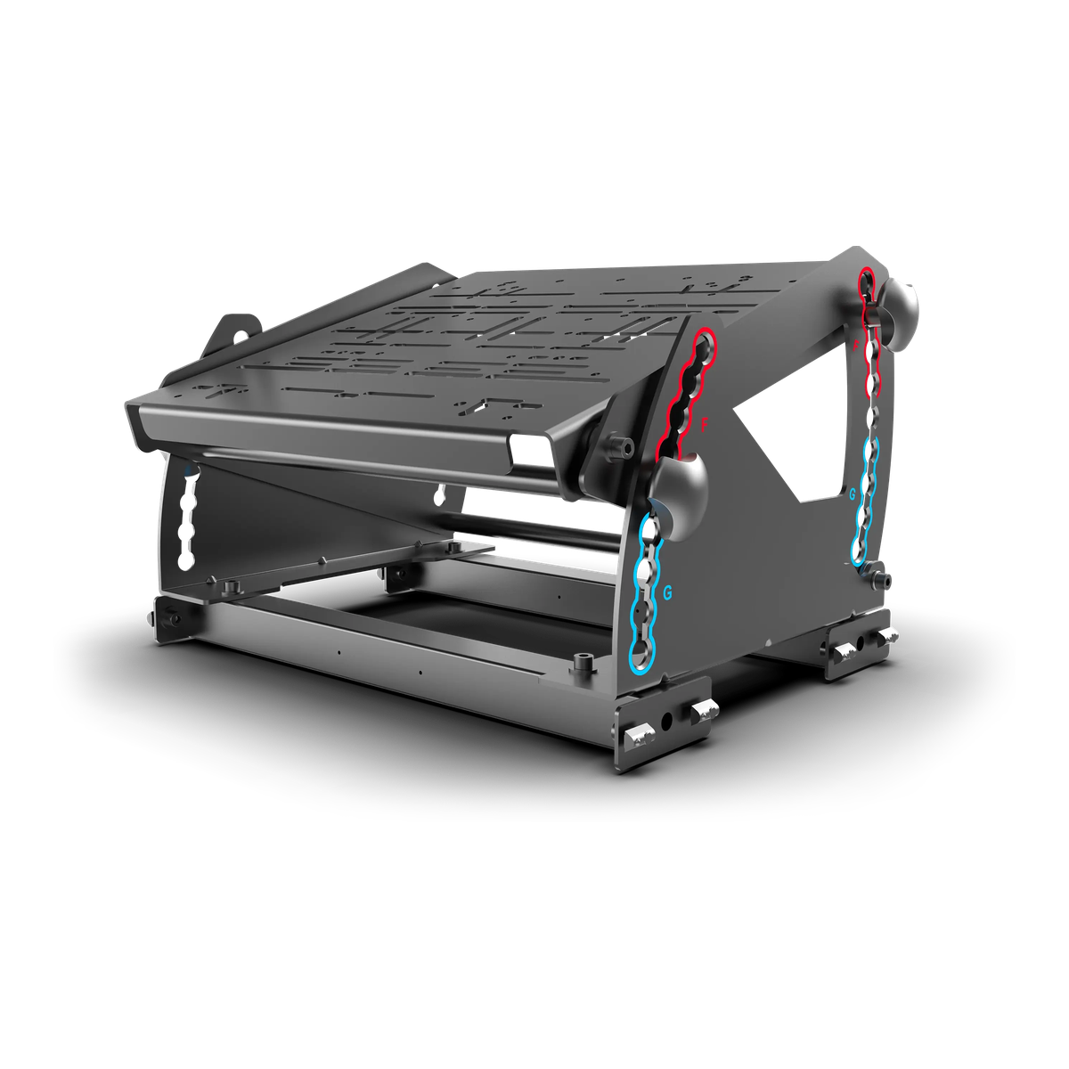 Tool-Free Pedal Mount System for Formula & GT Hybrid Pedals (Extrusion Rigs)